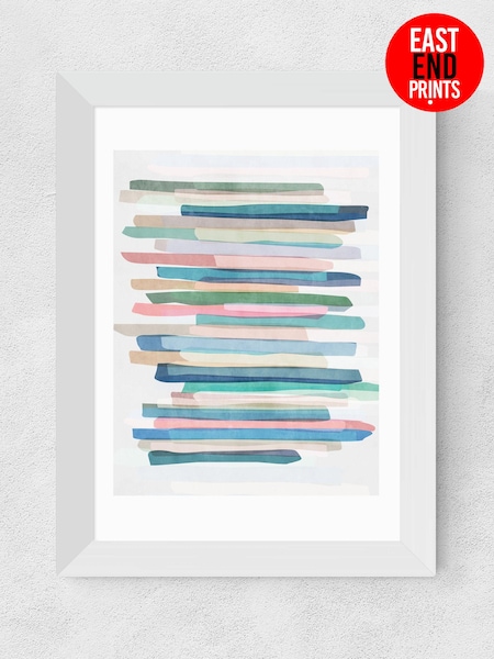 East End Prints Blue Pastel Stripes Print by Mareike Boehmer (U30369) | £50 - £130