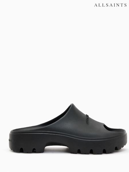 AllSaints Black Eclipse Flatform Sliders (U30804) | £79