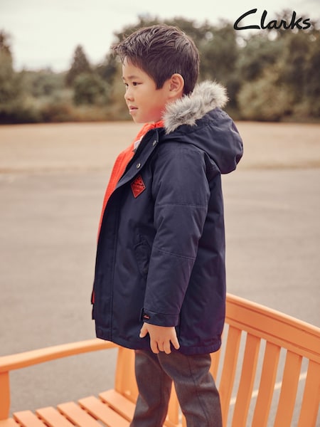 Clarks Navy Clarks Boys Navy Shower Resistant 3-in-1 Coat (U30851) | £85 - £87