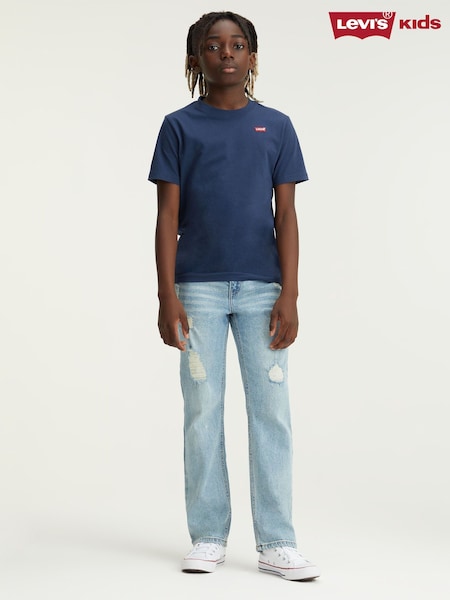 Levi's® Blue Small Chest Batwing 100% Cotton Logo T-Shirt (U31267) | £16 - £18