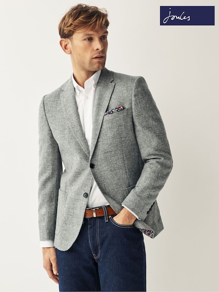 Joules Grey Donegal Wool Suit Jacket (U31658) | £44
