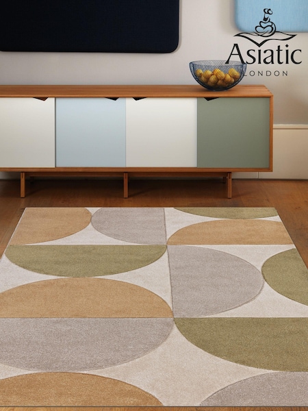 Asiatic Rugs Ochre Sketch Curve Rug (U32276) | £54 - £261