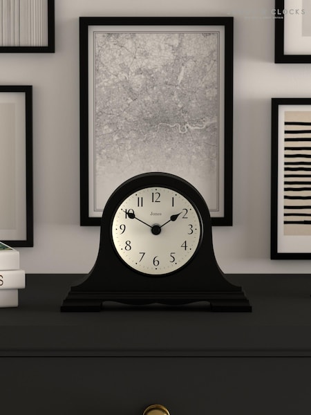 Jones Clocks Black Black Mantel Clock with Arabic Dial (U32285) | £25
