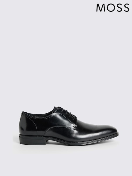 MOSS Black Alberta Performance Leather Derby Shoes (U34603) | £129
