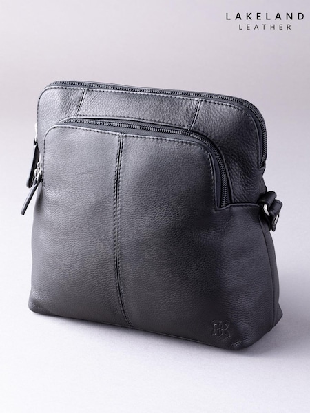 Lakeland Leather Black Raven Cross-Body Bag (U36639) | £55