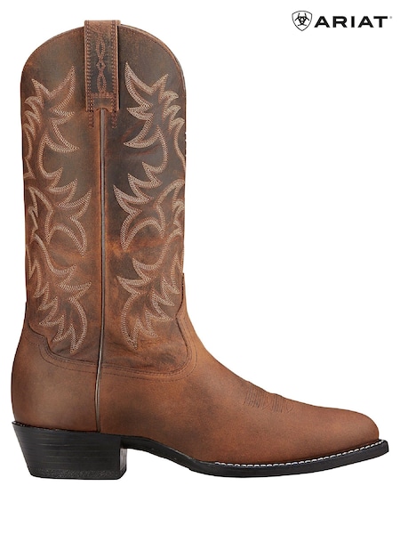 Ariat Brown Heritage Western R Toe Boots (U39514) | £175