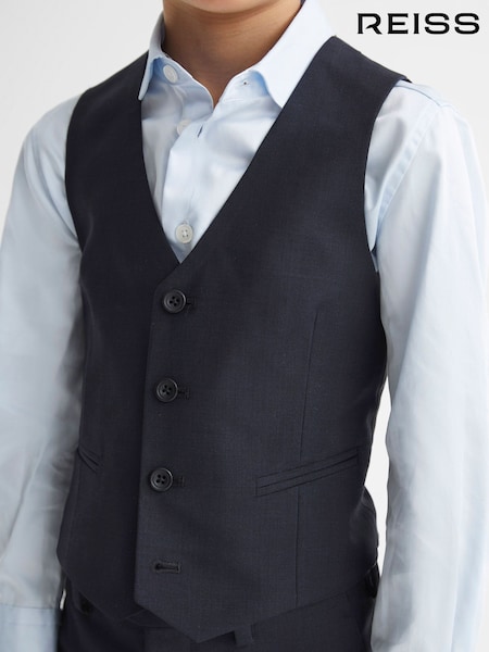 Reiss Navy Hope 4-9 yrs Wool Blend Waistcoat (U39866) | £48