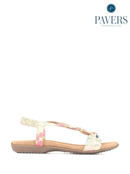 Pavers Beige Flat Strappy Sandals (U40434) | £29.99
