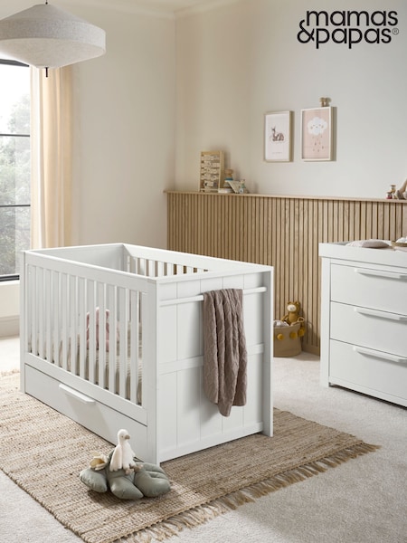 Mamas & Papas White Wash Franklin 2 Piece Nursery Furniture Set (U40726) | £810