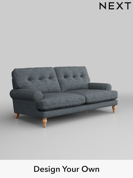 Boucle Weave Easy Clean/Dark Blue Erin Buttoned Back Deep Relaxed Sit (U42930) | £1,225