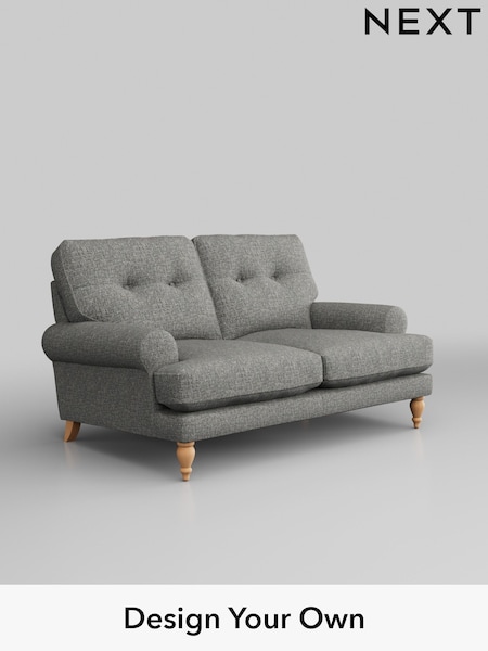 Chunky Boucle Easy Clean/Mid Grey Erin Buttoned Back Deep Relaxed Sit (U42941) | £1,225