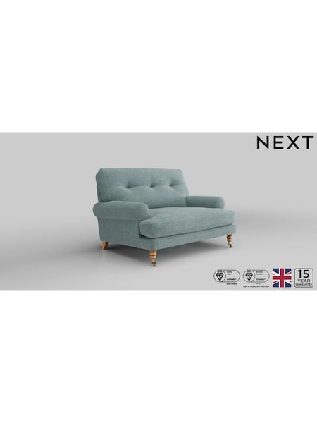 Chunky Chenille/Light Teal Green Erin Buttoned Back Deep Relaxed Sit (U42944) | £1,125