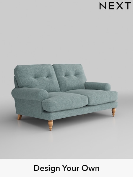 Chunky Chenille/Light Teal Green Erin Buttoned Back Deep Relaxed Sit (U42944) | £1,225