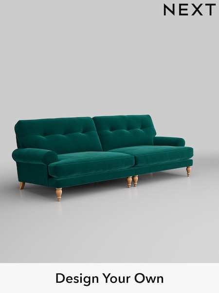 Plush Velvet Easy Clean/Juniper Green Erin Buttoned Back Deep Relaxed Sit (U42961) | £1,525