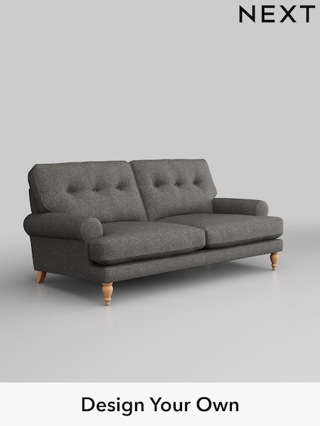 Tweedy Blend Easy Clean/Dark Grey Erin Buttoned Back Deep Relaxed Sit (U42979) | £1,225
