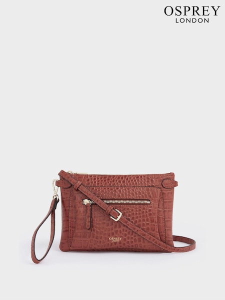 Osprey London The Ruby Leather Cross-Body Cognac Clutch (U43201) | £75
