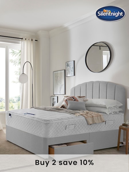 Silentnight Grey Miracoil Geltex 2 Drawer Divan Bed Set (U43538) | £735 - £915