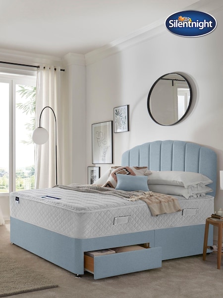 Silentnight Blue Miracoil Geltex 2 Drawer Divan Bed Set (U43540) | £735 - £915