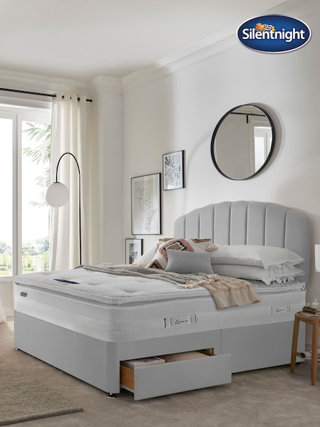 Silentnight Grey Mirapocket 2000 Geltex Pillowtop Mattress and 2 Drawer Divan Base Bed Set (U43554) | £995 - £1,255