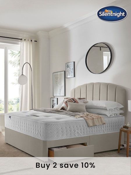 Silentnight Natural Mirapocket 2800 Geltex Mattress and 2 Drawer Divan Base Bed Set (U43564) | £810 - £1,400