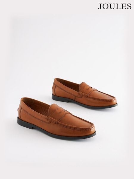 Joules Penny Loafer Tan Brown Penny Loafers (U43959) | £65