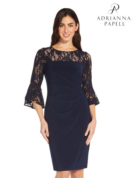 Blue Bell Sleeves Sheath Dress (U44574) | £149
