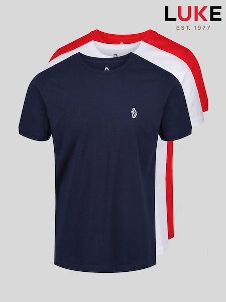 Luke 1977 Johnys 100% Cotton T-Shirts 3 Pack (U44588) | £35