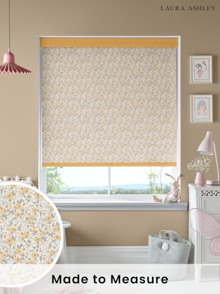 Laura Ashley Yellow Libby Floral Made To Measure Roller Blind (U44737) | £58
