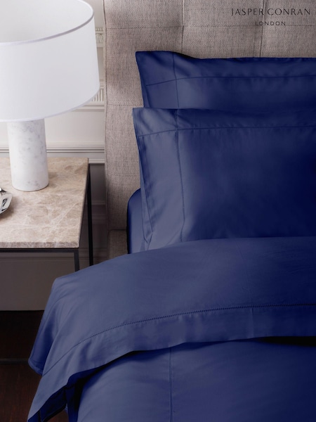 Jasper Conran London Navy Blue 500 Thread Count Satin 100% Cotton Pillowcase (U44962) | £25