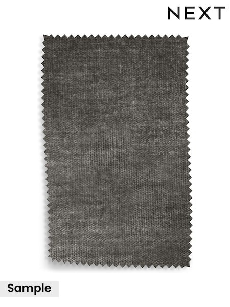 Dark Smoke Grey Fine Chenille Easy Clean Upholstery Swatch (U46502) | £0