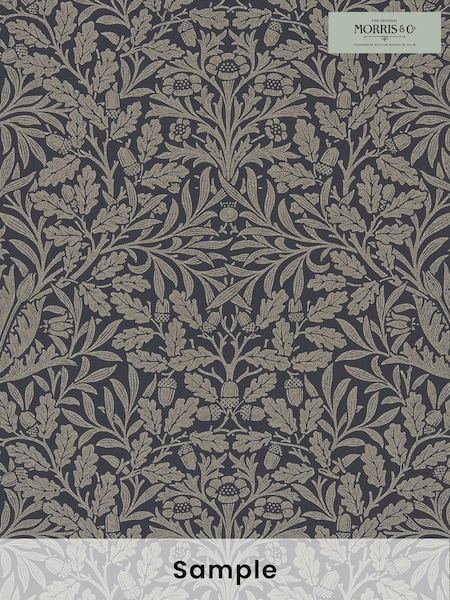 Morris & Co. Black Pure Acorn Wallpaper (U48582) | £1