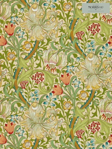 Morris & Co. Green Golden Lily Wallpaper (U48591) | £1