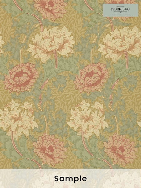 Morris & Co. Green Chrysanthemum Wallpaper (U48593) | £1