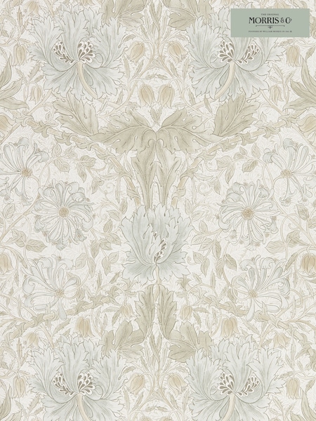 Morris & Co. Natural Pure Honeysuckle Tulip Wallpaper (U48603) | £1