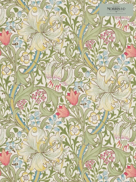 Morris & Co. Green Golden Lily Wallpaper (U48610) | £1