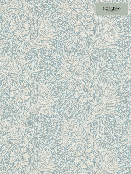 Morris & Co. Blue Marigold Wallpaper (U48622) | £1