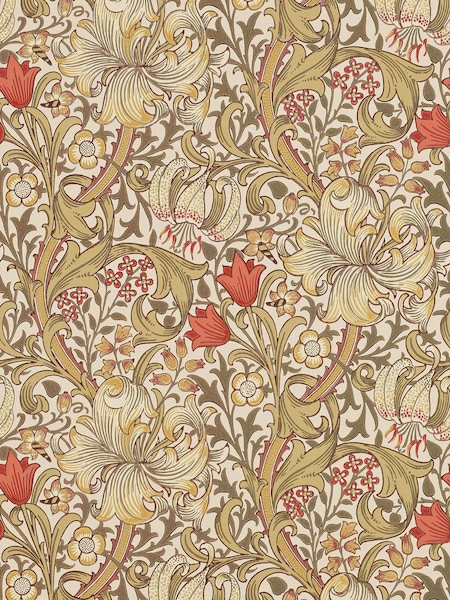 Morris & Co. Orange Golden Lily Wallpaper (U48624) | £1