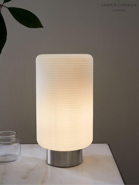 Jasper Conran London White Ribbed Glass Desk Lamp (U49893) | £70