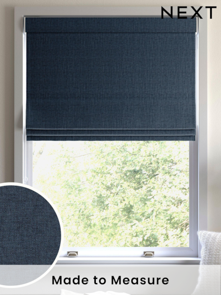 Ink Blue Paso Made To Measure Roman Blinds (U51348) | £52