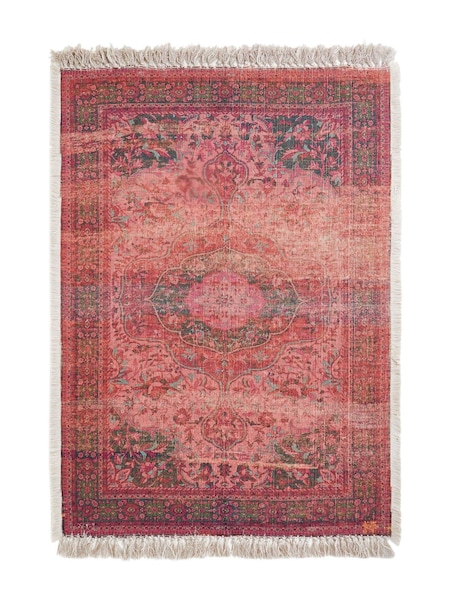 French Connection Red Medium Recycled Cassis Rug (U51568) | £60