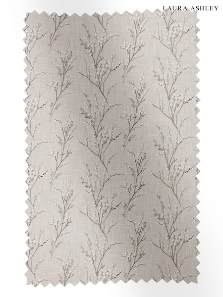 Laura Ashley Steel Grey Pussy Willow Embroidery Fabric By The Metre (U52384) | £62