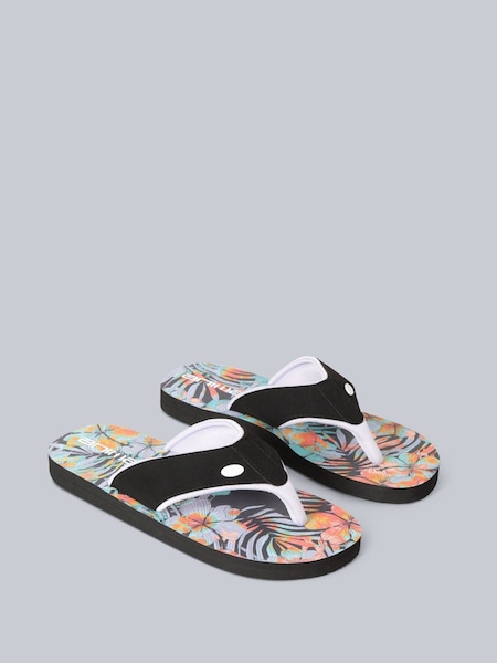 Animal Black Patent Womens Swish Flip Flops (U52692) | £22