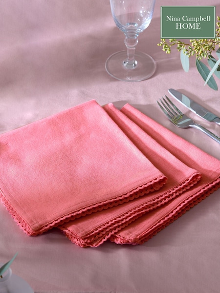 Nina Campbell Pink Napkins (U52794) | £24