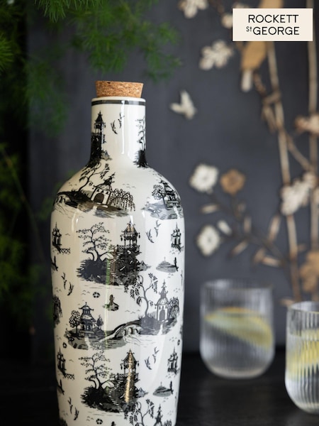 Rockett St George Black/White Willow Toile Bottle Vase (U53406) | £25