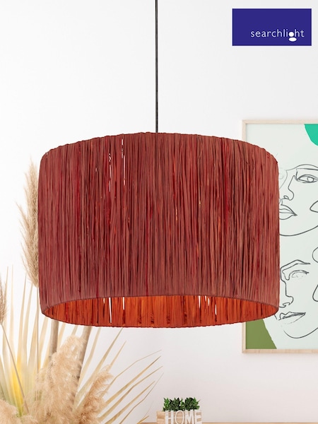 Searchlight Pink Willow Raffia Lamp Shade (U53528) | £35