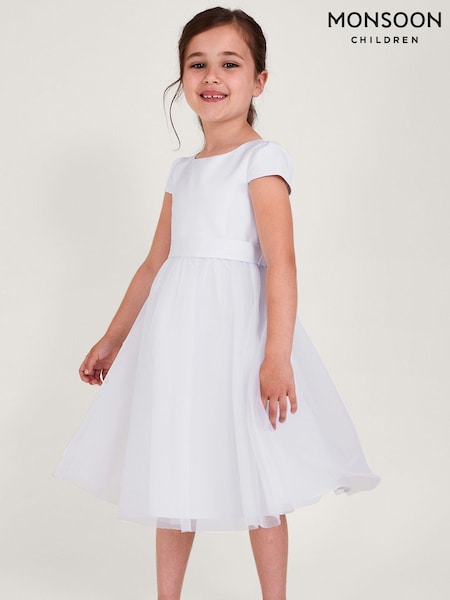Monsoon White Tulle Flower Girl Dress (U53881) | £40 - £50