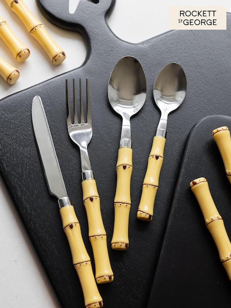 Rockett St George 16 Piece Metal Metal Bamboo Viscose Cutlery Set (U54794) | £50