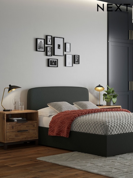Grey Charcoal Simple Contemporary Matson Upholstered Ottoman Storage Bed Frame (U55108) | £575 - £675