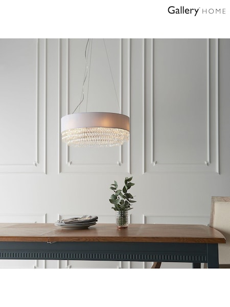 Gallery Home Silver Melanie 6 Bulb Ceiling Light Pendant (U55975) | £313