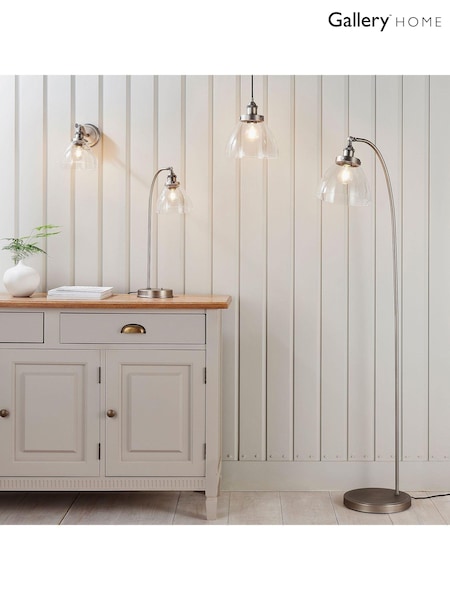 Gallery Home Brushed Silver Pierre Floor Lamp (U55983) | £237